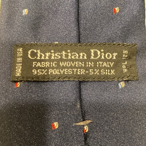 Vintage Christian Dior Tie Made in USA 3” Wide 95% Poly/5% Silk - Picture 4 of 6